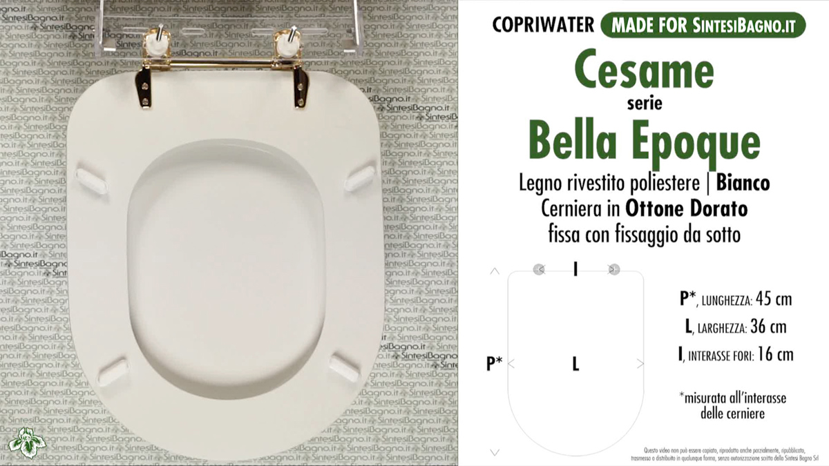 Copriwater per sanitari CESAME modello BELLA EPOQUE