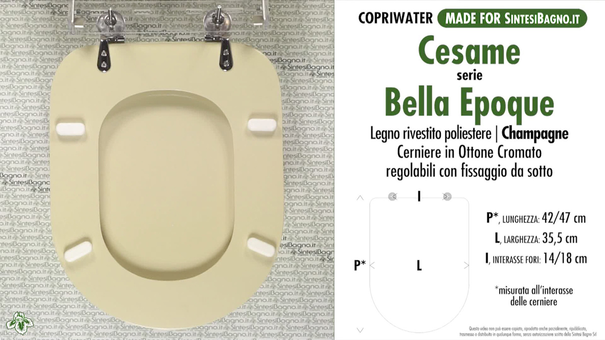 Copriwater per sanitari CESAME modello BELLA EPOQUE