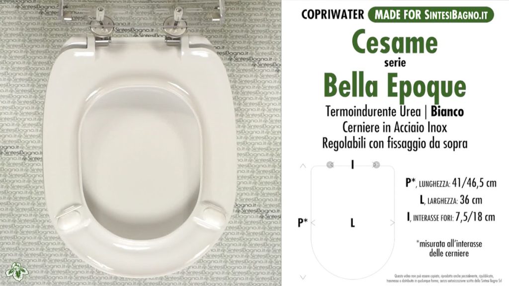 Copriwater per sanitari CESAME modello BELLA EPOQUE