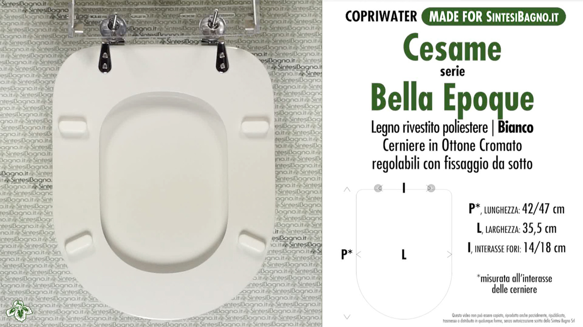 Copriwater per sanitari CESAME modello BELLA EPOQUE