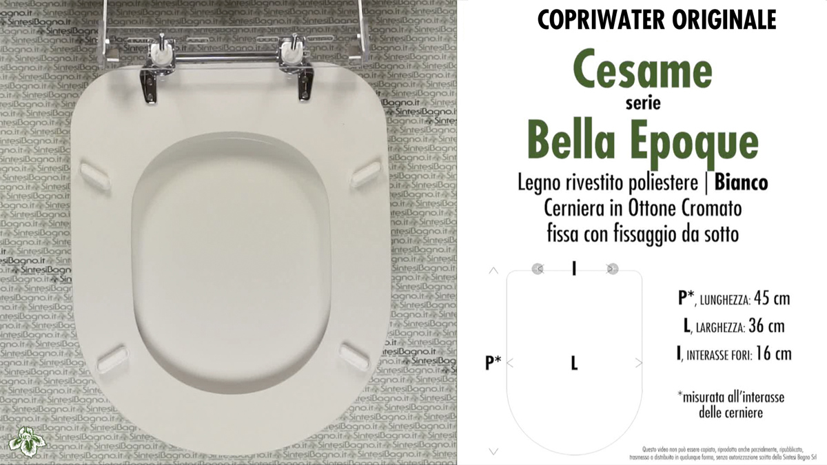 Copriwater per sanitari CESAME modello BELLA EPOQUE