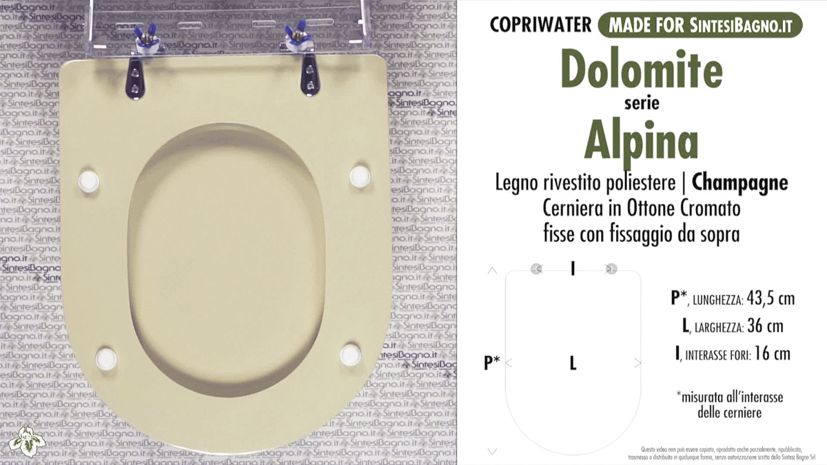 Copriwater per sanitari DOLOMITE modello ALPINA