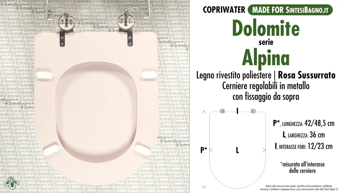 Copriwater per sanitari DOLOMITE modello ALPINA