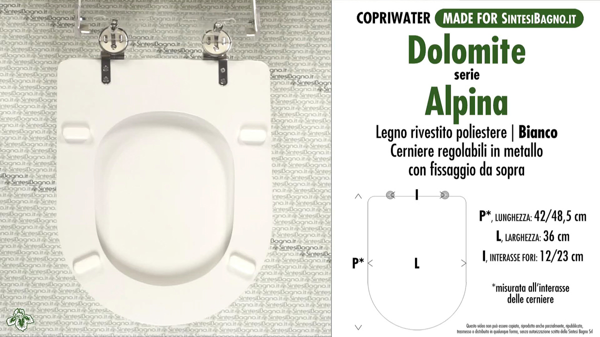 Copriwater per sanitari DOLOMITE modello ALPINA