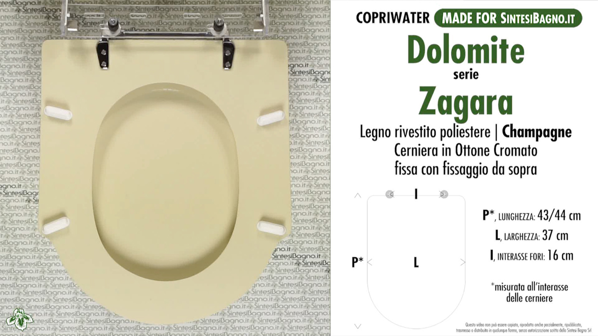 Copriwater per sanitari DOLOMITE modelli ZAGARA/ZAGARA 3P