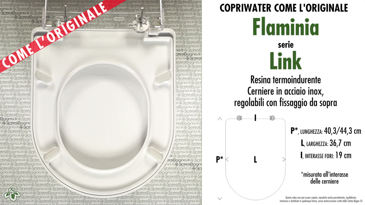 Copriwater per sanitari FLAMINIA modelli LINK