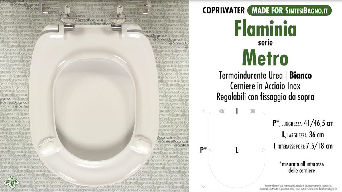 Copriwater per sanitari FLAMINIA modelli METRO