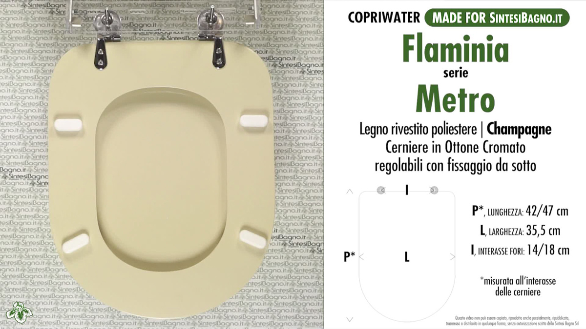 Copriwater per sanitari FLAMINIA modelli METRO