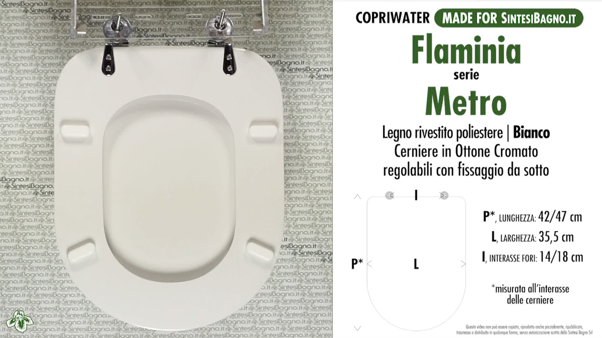 Copriwater per sanitari FLAMINIA modelli METRO