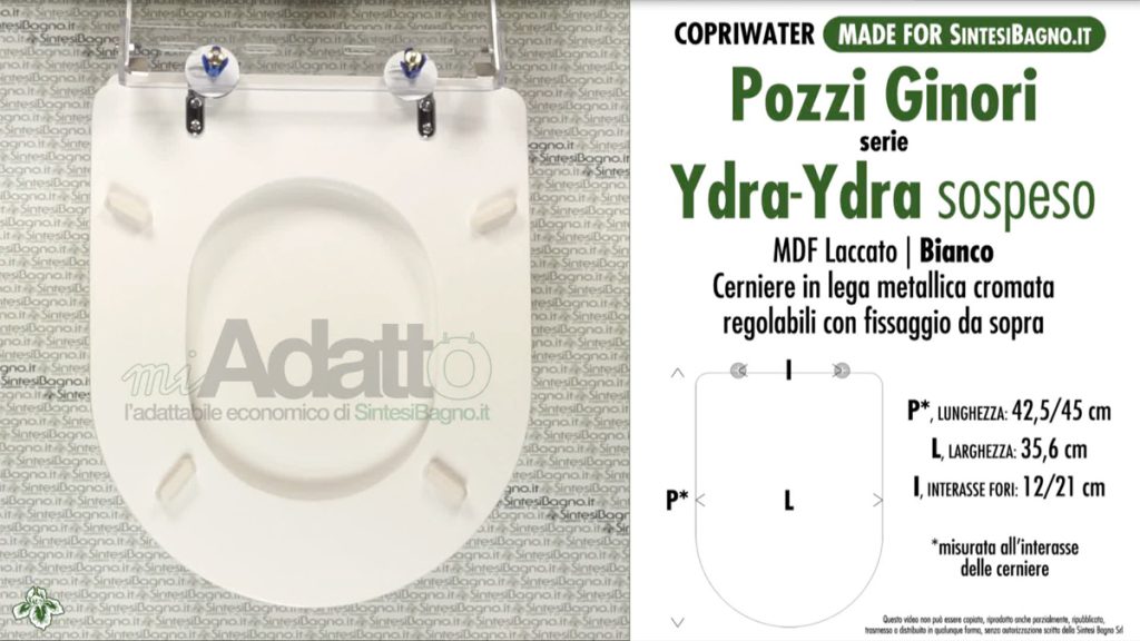 Copriwater per sanitari POZZI GINORI modello YDRA