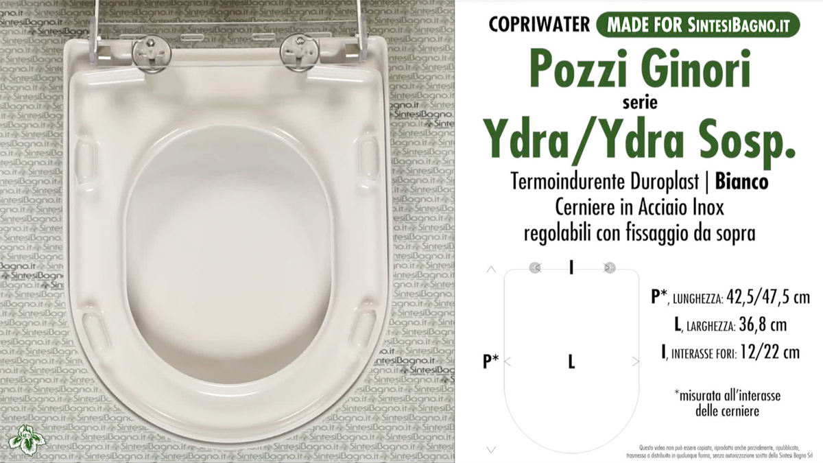 Copriwater per sanitari POZZI GINORI modello YDRA