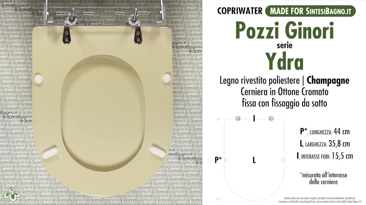 Copriwater per sanitari POZZI GINORI modello YDRA