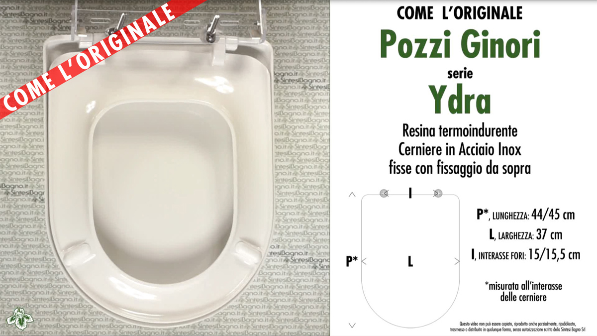 Copriwater per sanitari POZZI GINORI modello YDRA