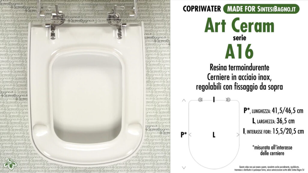 COPRIWATER per wc A16. ART CERAM. Ricambio DEDICATO