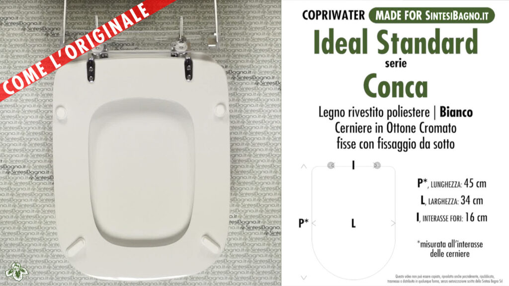 COPRIWATER per wc CONCA. IDEAL STANDARD. BIANCO