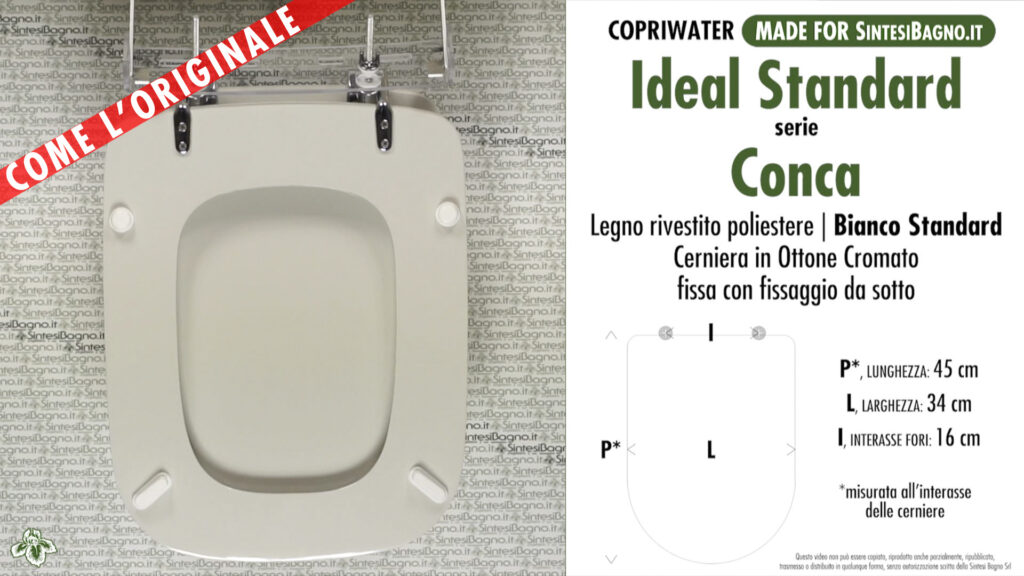 COPRIWATER per wc CONCA. IDEAL STANDARD. BIANCO STANDARD