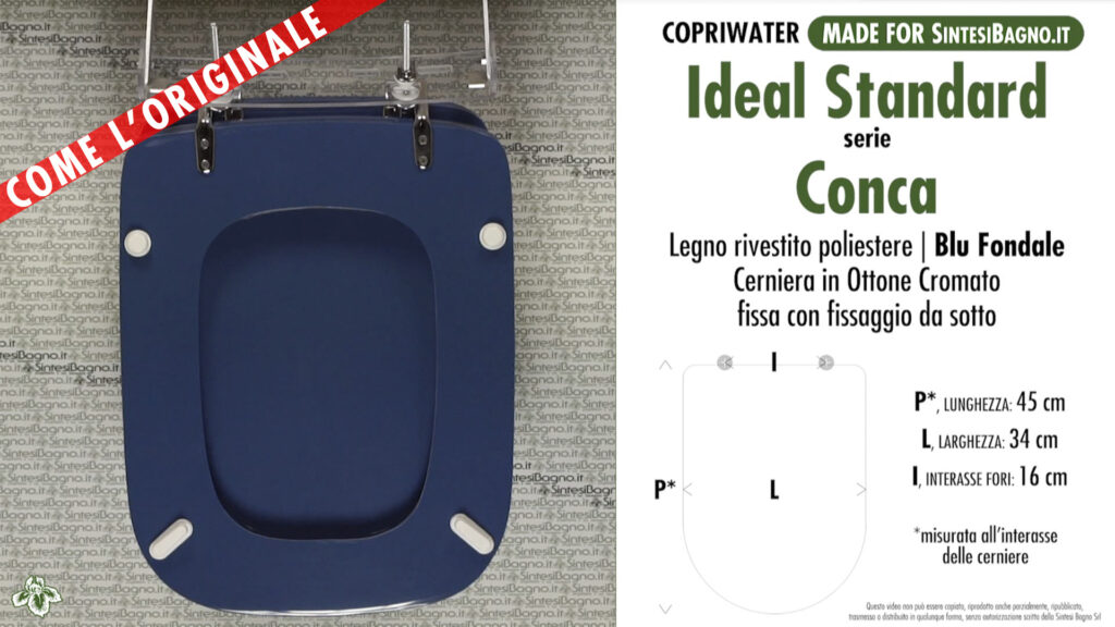 COPRIWATER per wc CONCA. IDEAL STANDARD. BLU FONDALE