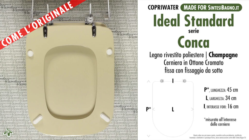 COPRIWATER per wc CONCA. IDEAL STANDARD. CHAMPAGNE