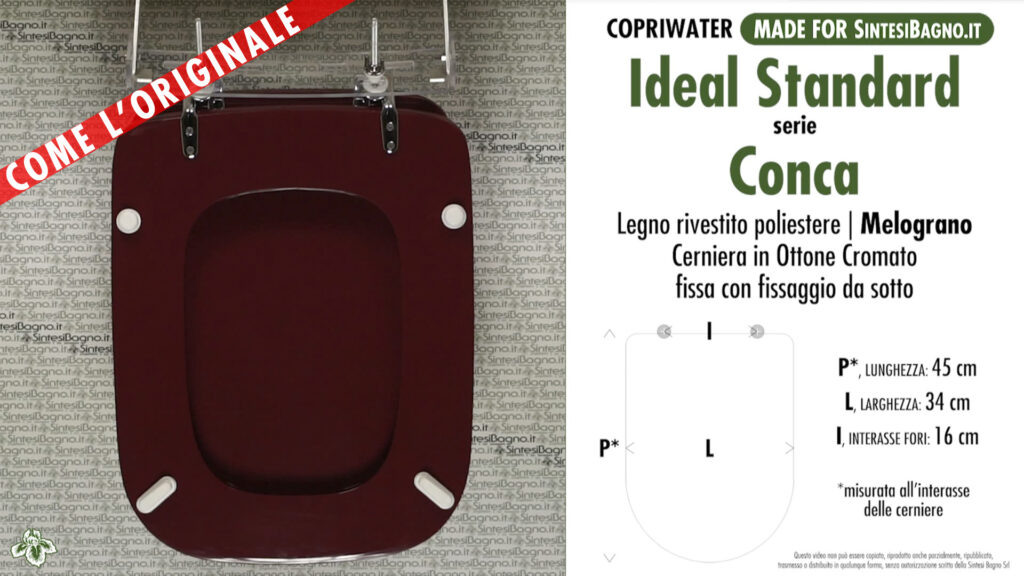 COPRIWATER per wc CONCA. IDEAL STANDARD. MELOGRANO