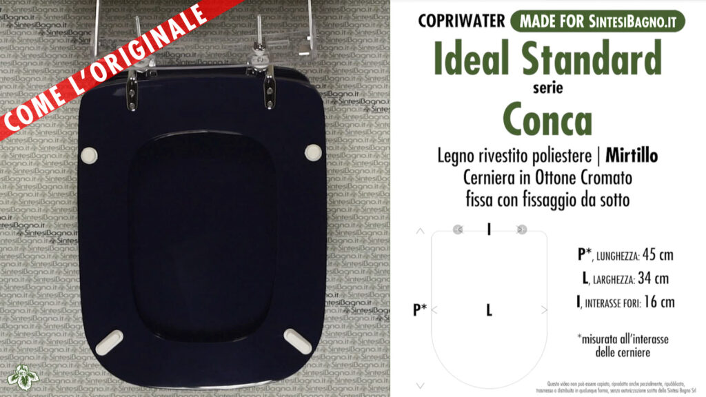  COPRIWATER per wc CONCA. IDEAL STANDARD. MIRTILLO. Ricambio DEDICATO
Codice Articolo
DILCONCAMIRTCONC
