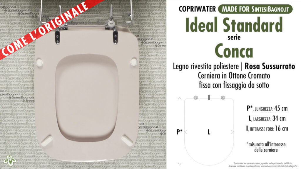  COPRIWATER per wc CONCA. IDEAL STANDARD. ROSA SUSSURRATO. Ricambio DEDICATO
Codice Articolo
DILCONCAROSUCONC
