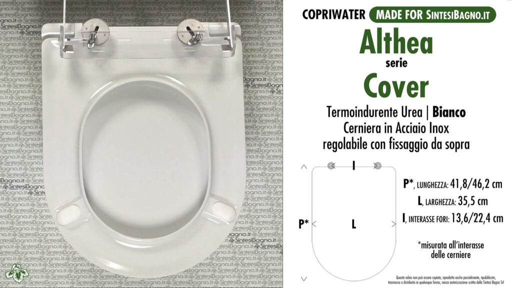 COPRIWATER per wc COVER. ALTHEA. Ricambio DEDICATO. Duroplast