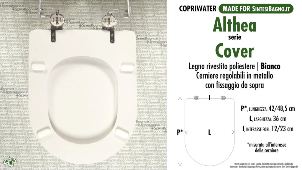 COPRIWATER per wc COVER. ALTHEA. Ricambio DEDICATO. Legno rivestito