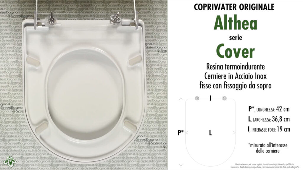 COPRIWATER per wc COVER. ALTHEA. Ricambio ORIGINALE