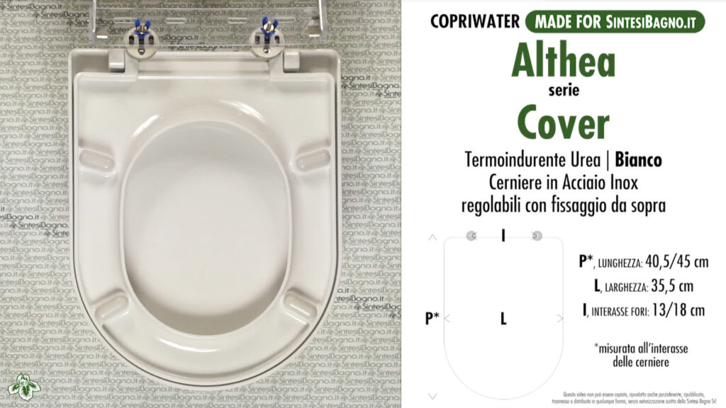 COPRIWATER per wc COVER. ALTHEA. SOFT CLOSE. Ricambio DEDICATO. Economico