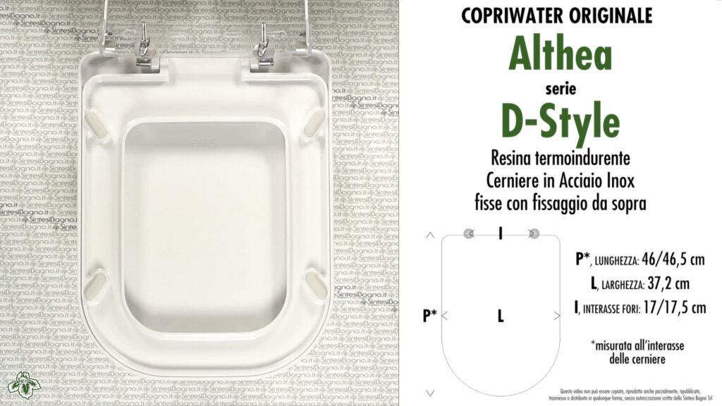 COPRIWATER per wc D-STYLE. ALTHEA. Ricambio ORIGINALE