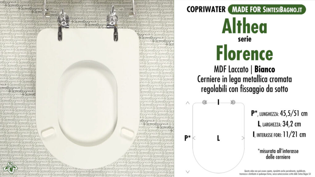 COPRIWATER per wc FLORENCE. ALTHEA. Ricambio COMPATIBILE