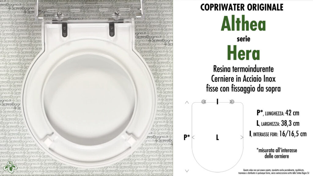 COPRIWATER per wc HERA. ALTHEA. Ricambio ORIGINALE