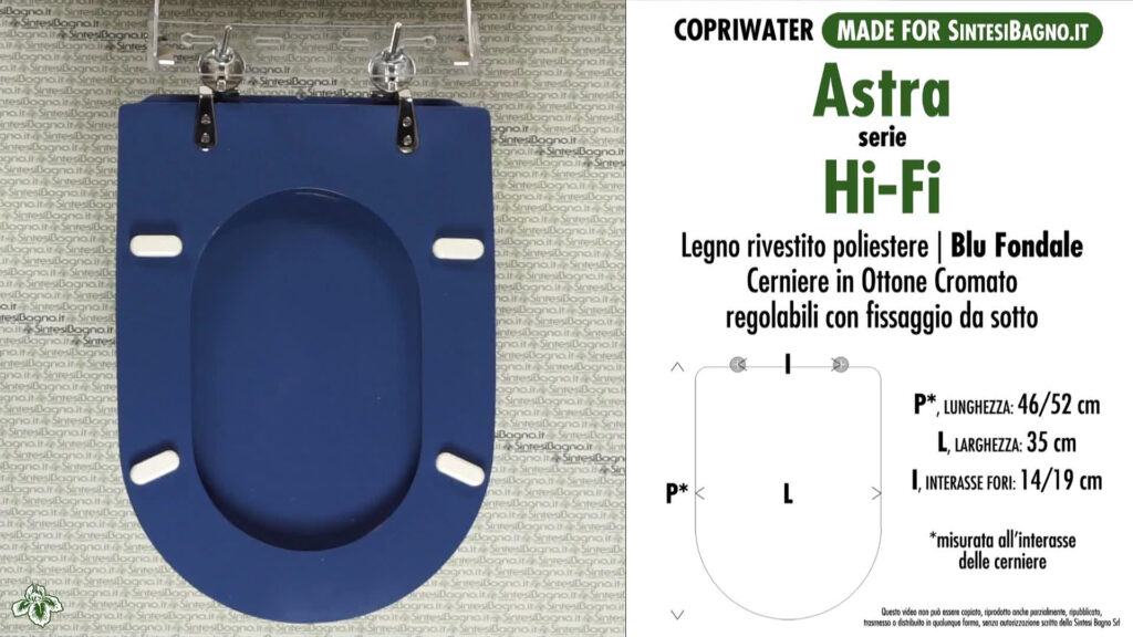 COPRIWATER per wc HI-FI. ASTRA. BLU FONDALE