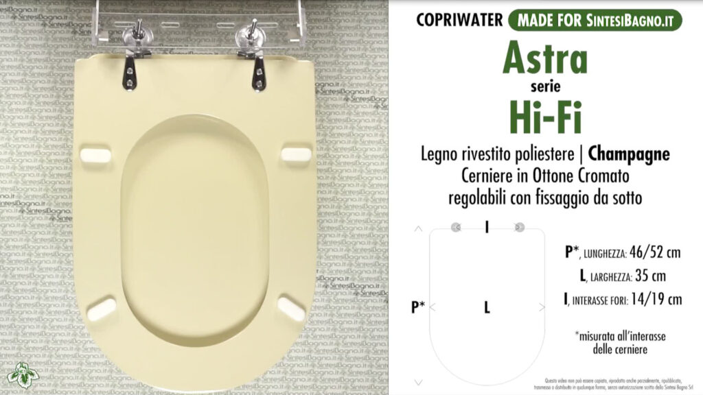 COPRIWATER per wc HI-FI. ASTRA. CHAMPAGNE