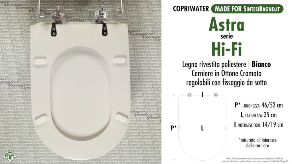 COPRIWATER per wc HI-FI. ASTRA. Ricambio DEDICATO