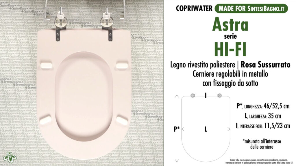 COPRIWATER per wc HI-FI. ASTRA. ROSA SUSSURRATO