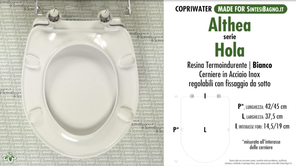 COPRIWATER per wc HOLA. ALTHEA. Ricambio DEDICATO