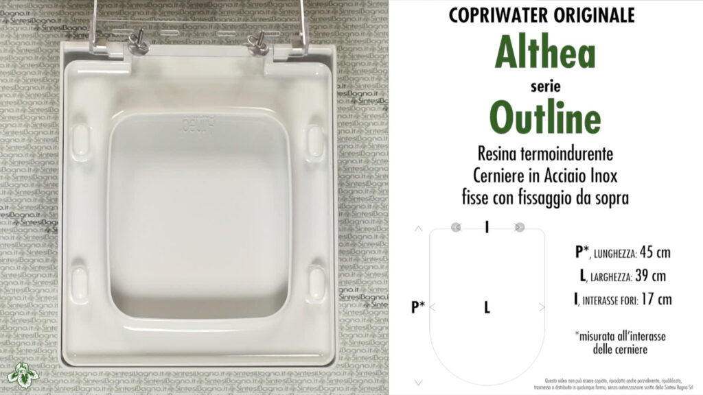 COPRIWATER per wc OUTLINE. ALTHEA. Ricambio ORIGINALE