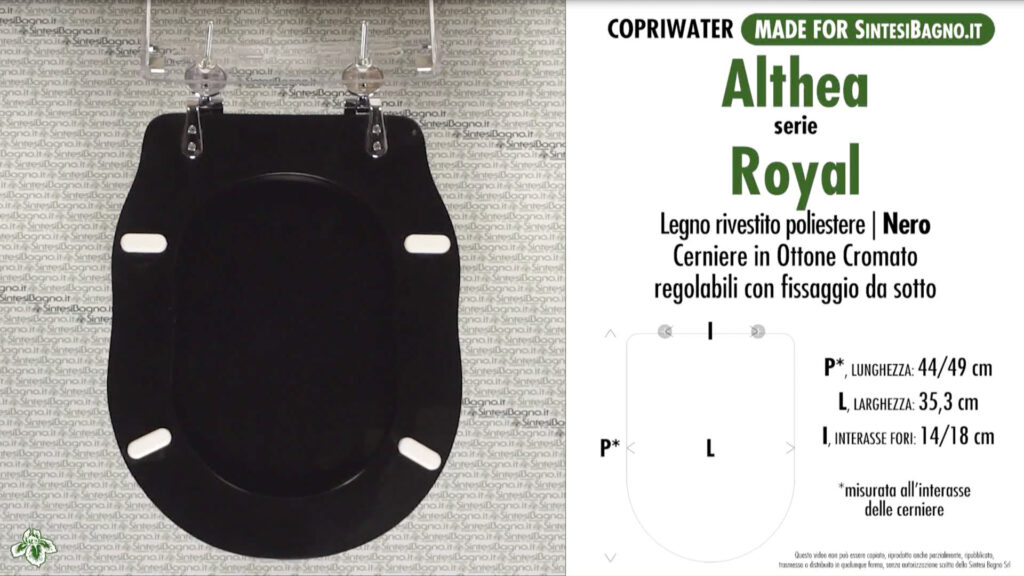 COPRIWATER per wc ROYAL. ALTHEA. NERO. Ricambio DEDICATO