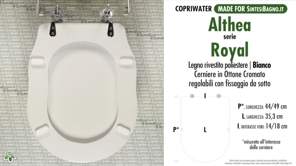 COPRIWATER per wc ROYAL. ALTHEA. Ricambio DEDICATO