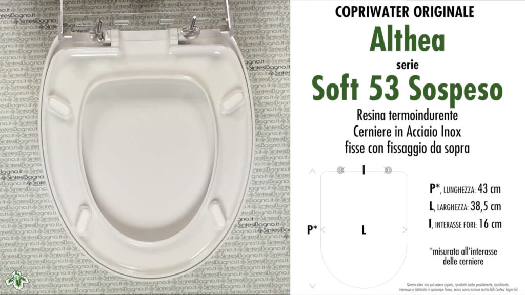 COPRIWATER per wc SOFT 53 SOSPESO. ALTHEA. Ricambio ORIGINALE