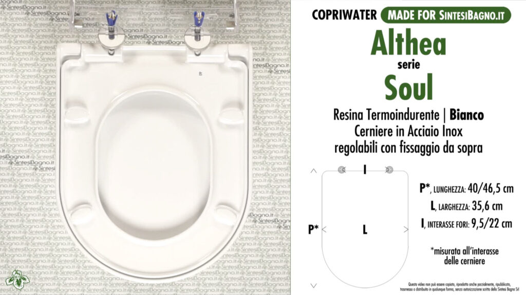 COPRIWATER per wc SOUL. ALTHEA. Ricambio DEDICATO