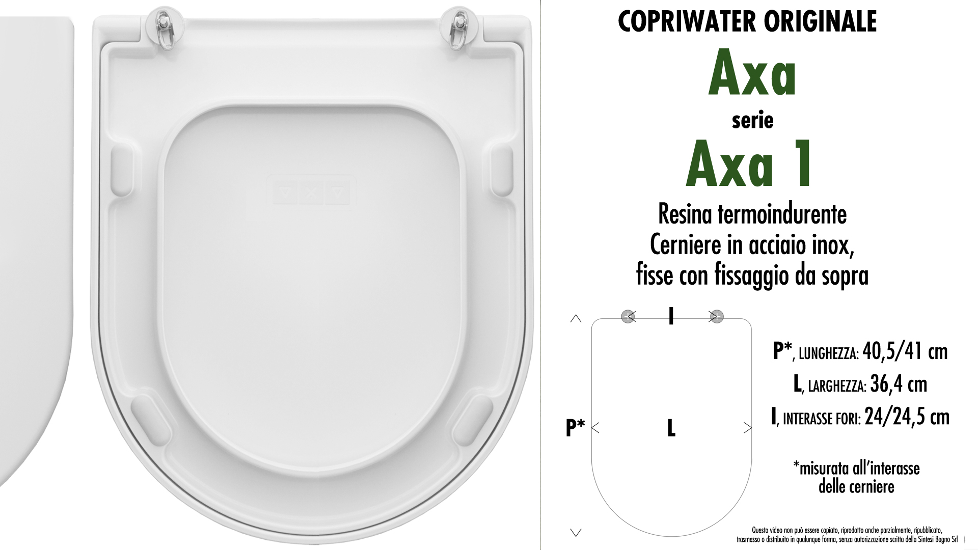 COPRIWATER AXA ONE ORIGINALE SCHEDA TECNICA