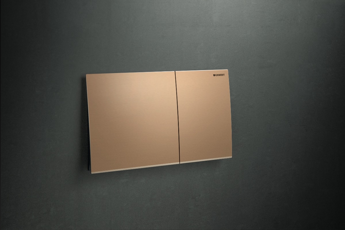 Geberit Sigma70 Placca di comando finitura oro rosso.
