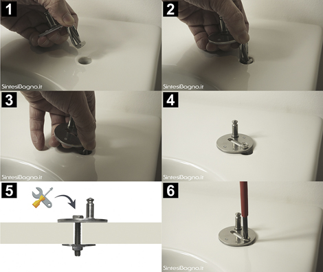 Toilet cover fixing with anchor system (lozenge)
