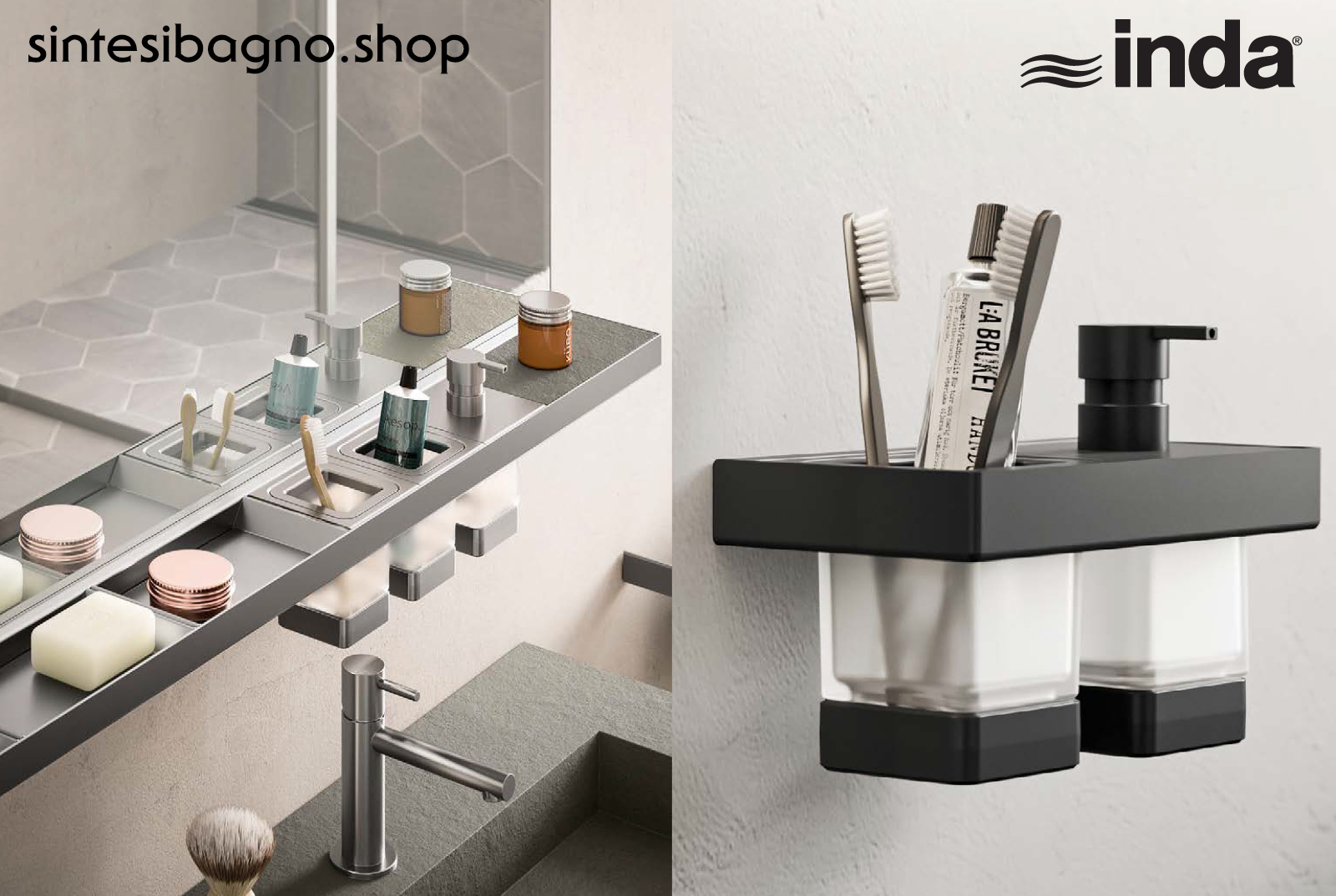 INDISSIMA la serie MODULARE di accessori bagno di INDA