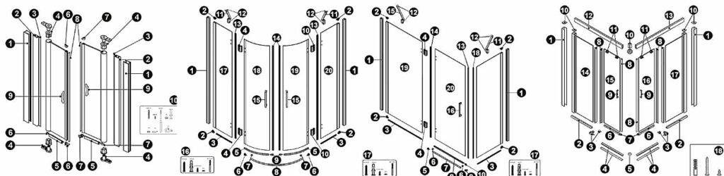 Come riconoscere i ricambi dei box doccia Novellini tramite gli esplosi